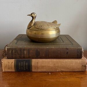 Vintage 70s Brass Duck Trinket Dish